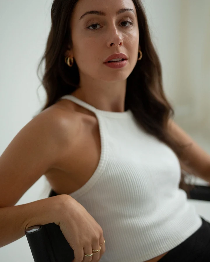 Marenika Damen vegan Crop Top Audrey Weiß