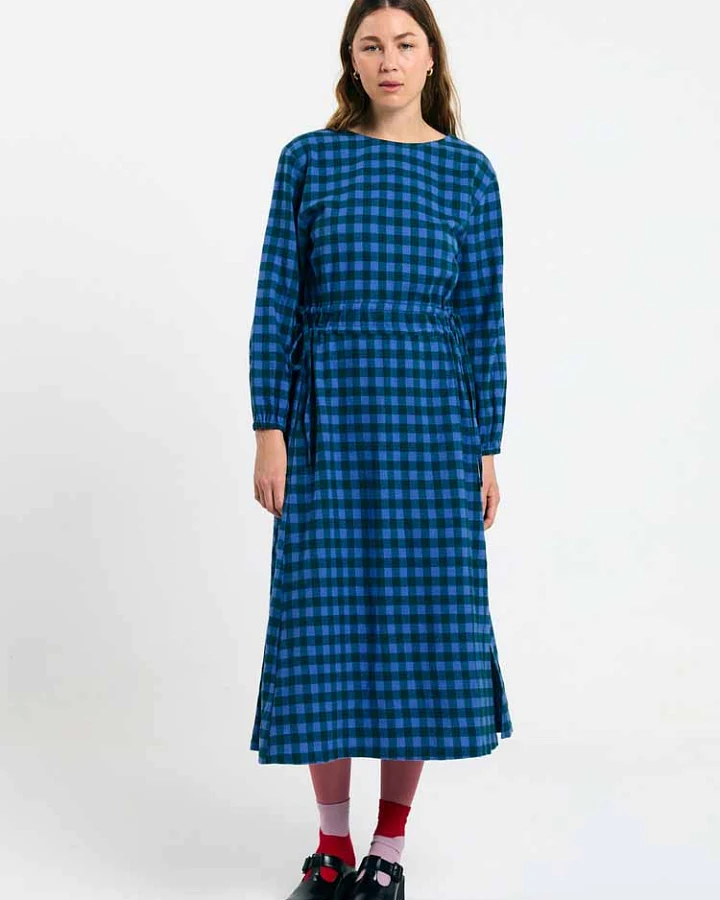 SUITE13LAB Damen vegan Kleid Ota Check Blue