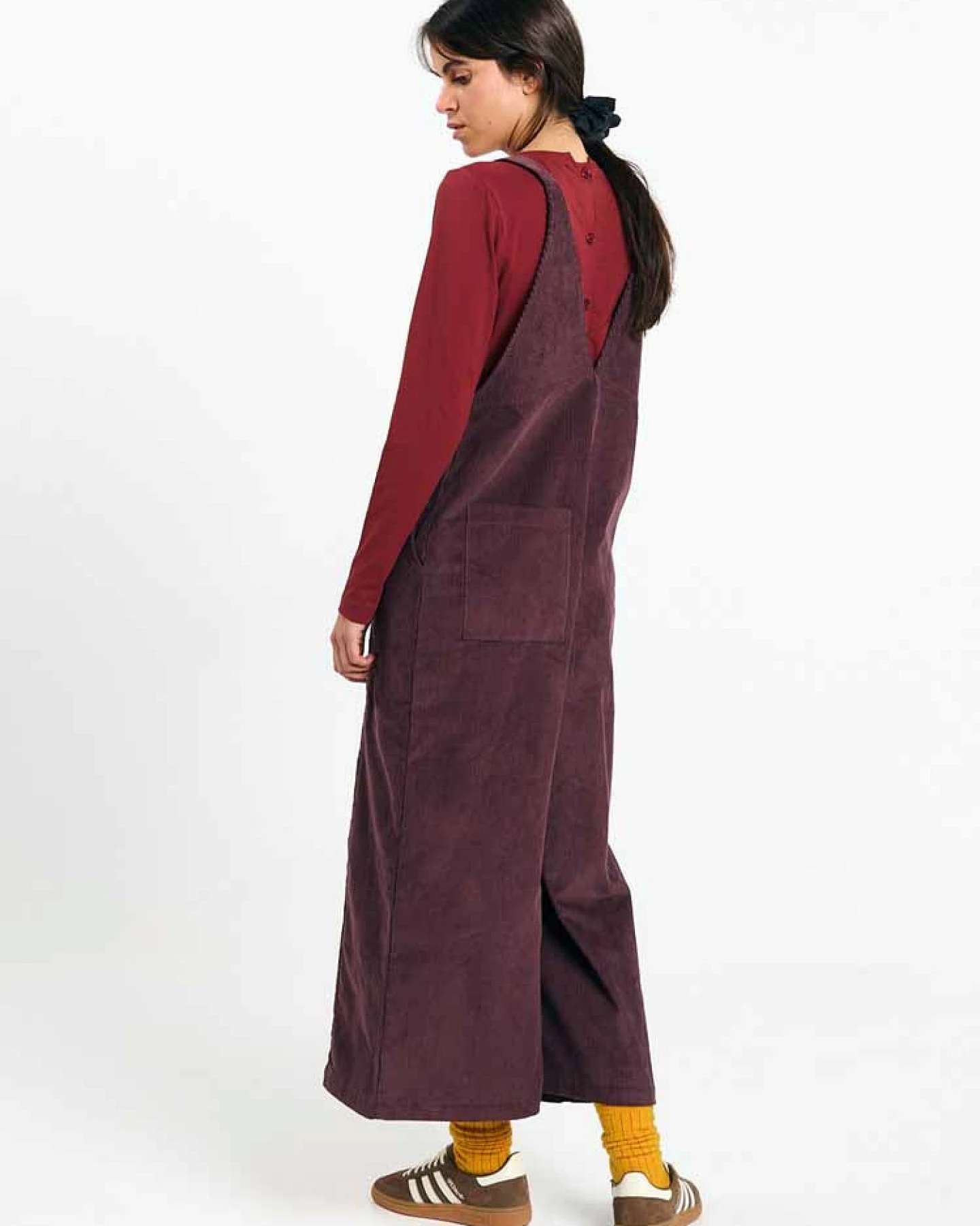 SUITE13LAB Damen vegan Jumpsuit Mira Cord Braun – Ansicht 2