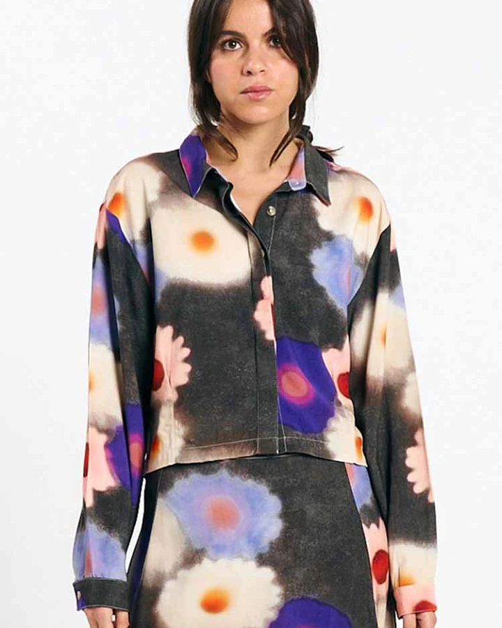 SUITE13LAB Damen vegan Shirt Raiva Mit Blütenprint
