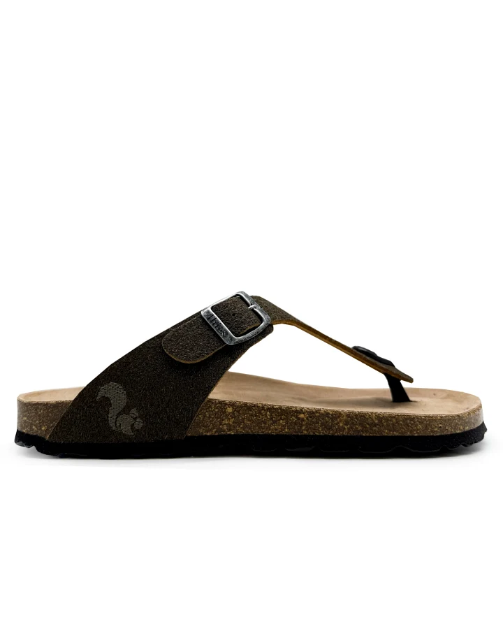 thies Damen vegan Sandalen Eco Thong Dunkelbraun