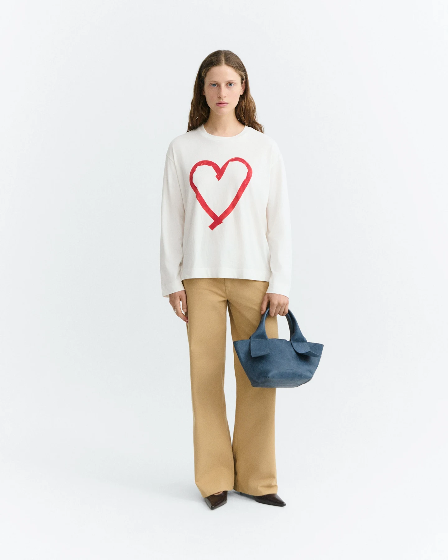 Thinking MU Damen vegan Langarm-T-Shirt Heart Tape Emily Weiß – Ansicht 2