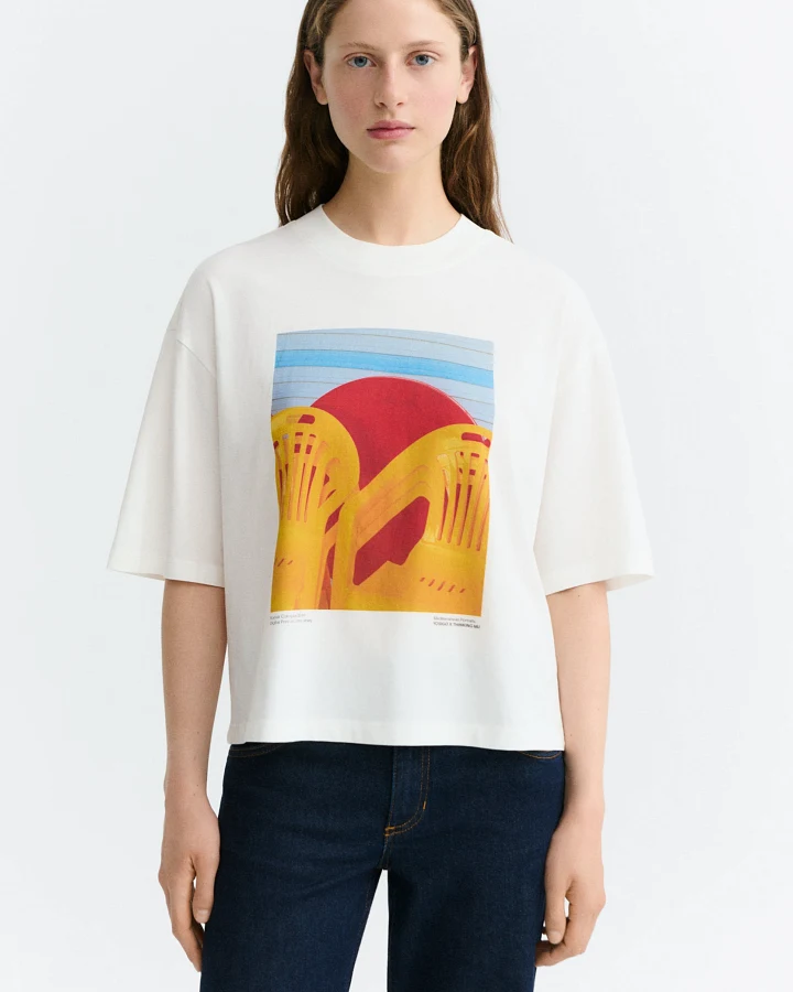 Thinking MU Damen vegan T-Shirt Yosigo Oversize-Schnitt Für Den Abend, Lena White