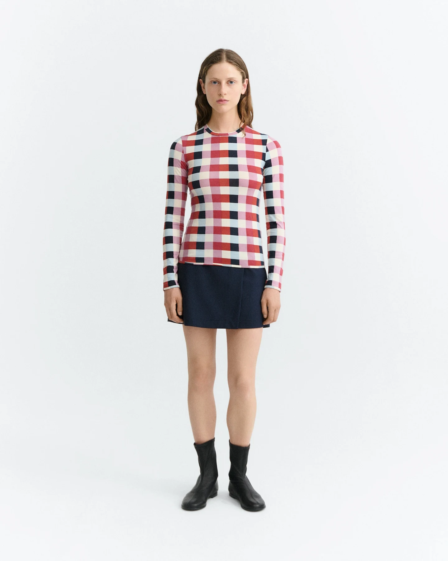 Thinking MU Damen vegan Top Cheshire Breeze Check Red – Ansicht 2