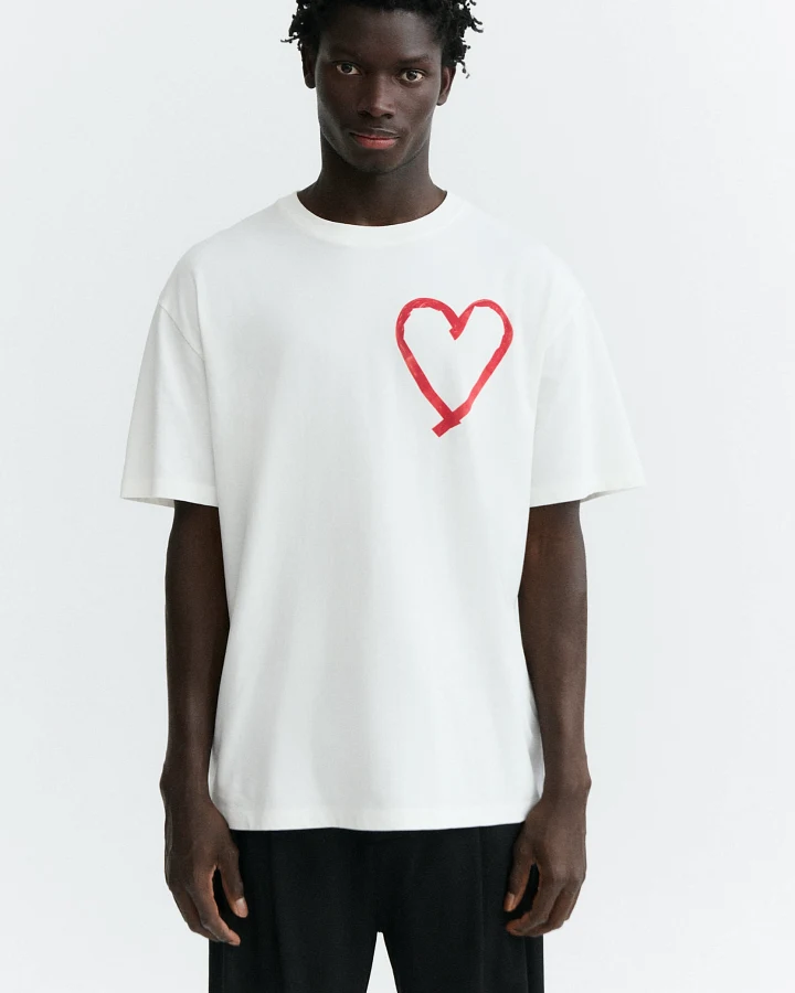 Thinking MU Herren vegan T-Shirt Aaron Heart Tape Weiß
