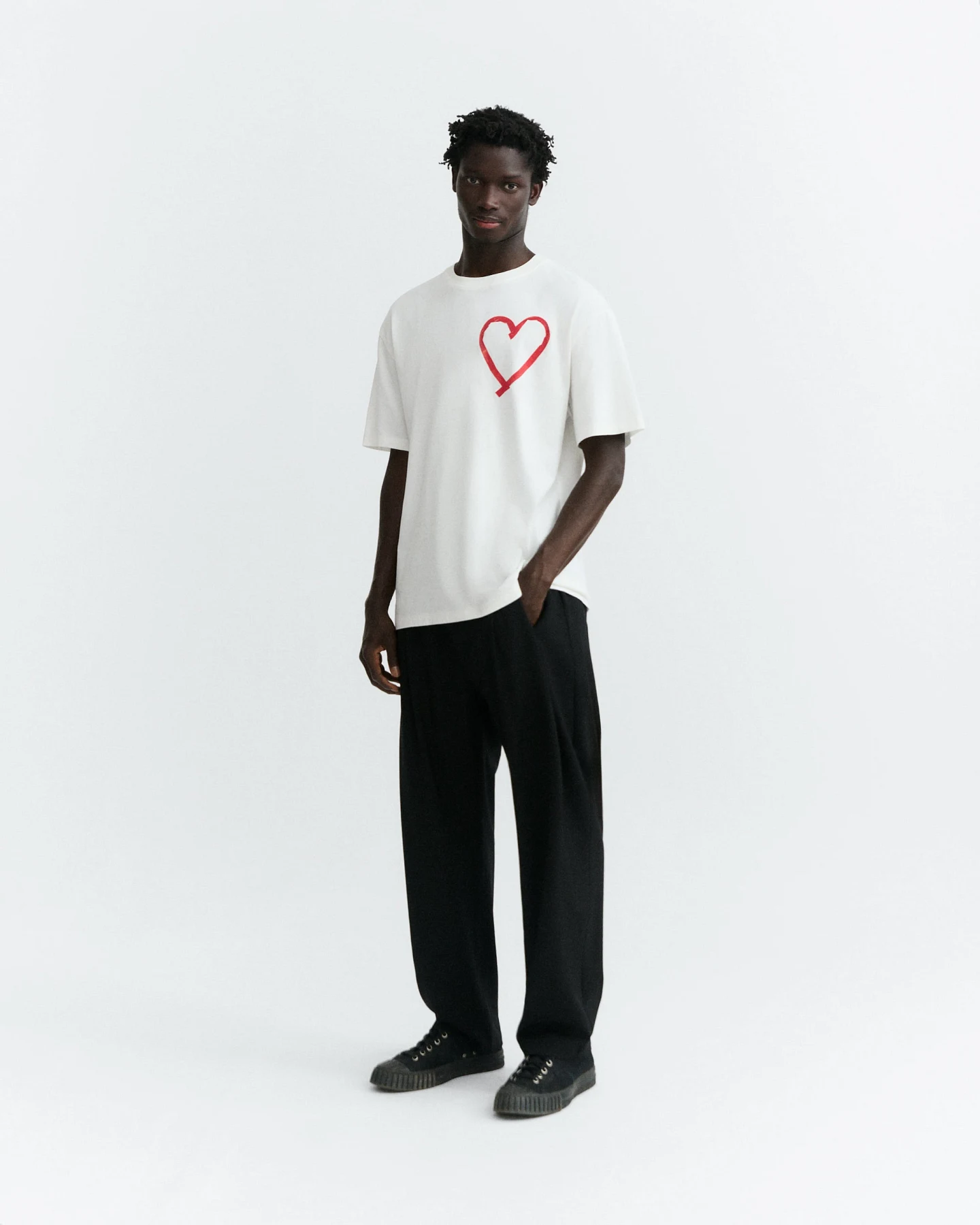 Thinking MU Herren vegan T-Shirt Aaron Heart Tape Weiß – Ansicht 2