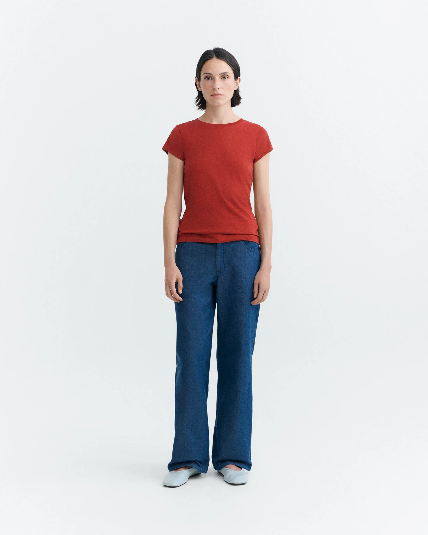 Thinking MU Damen vegan T-Shirt Mirna Schlanke Passform Rot – Ansicht 2