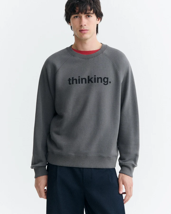 Thinking MU Herren vegan Sweatshirt Thinking Pepe In Grau