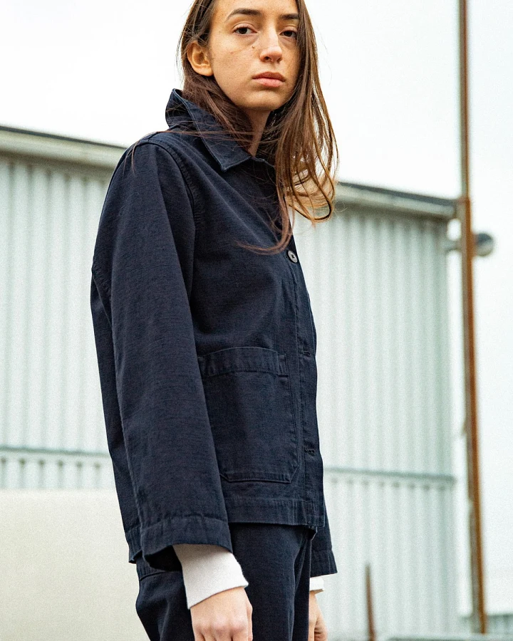Jacke Lovis Back Sateen Indigo Dunkelblau