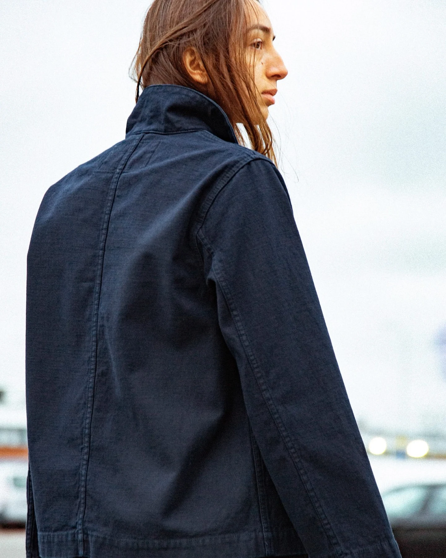 Jacke Lovis Back Sateen Indigo Dunkelblau – Ansicht 2
