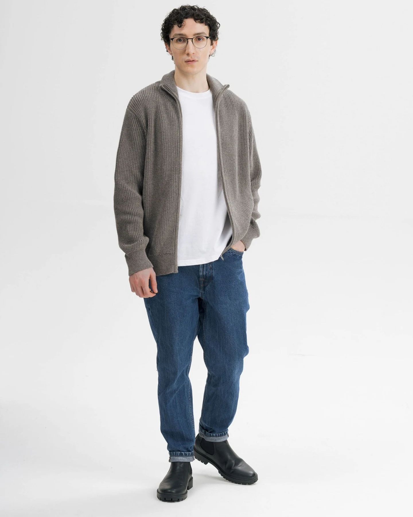 Strickjacke Taksh Braun – Ansicht 4