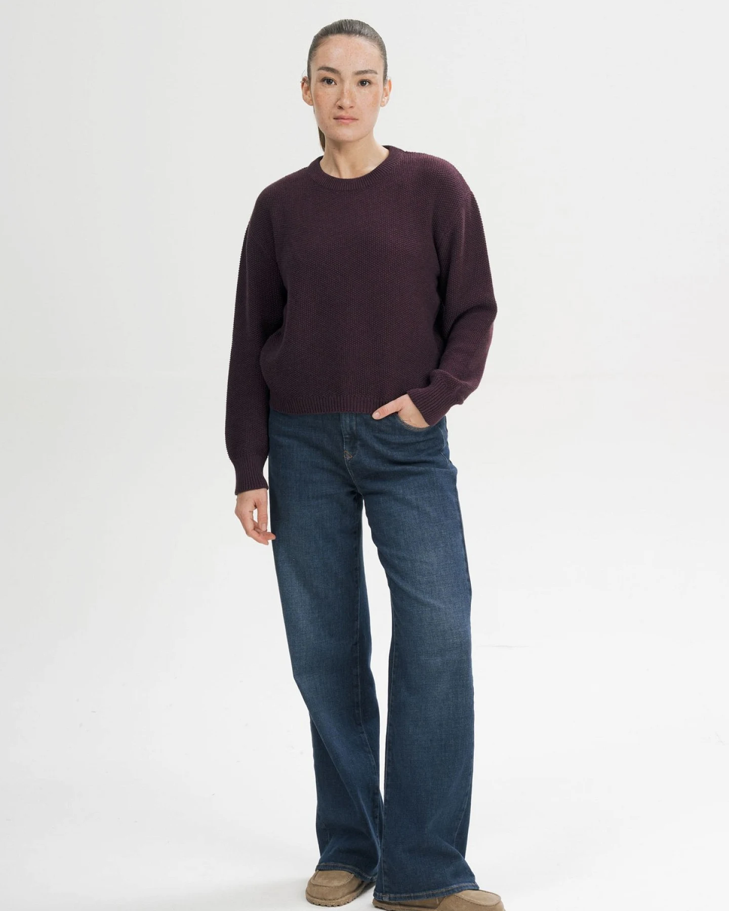 Strickpullover Suriya Weinrot – Ansicht 4