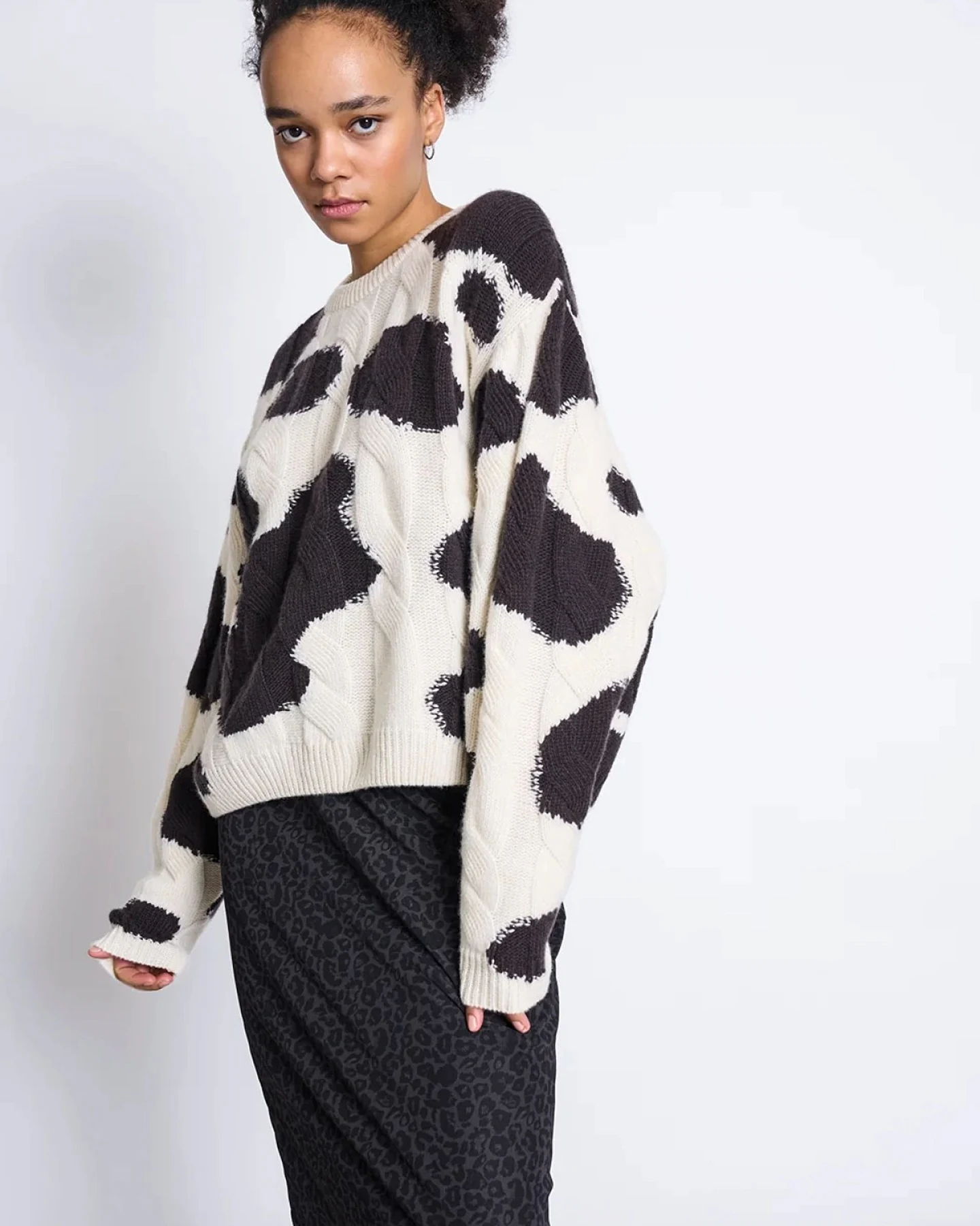 Rock Smuk Leo Print Braun – Ansicht 3