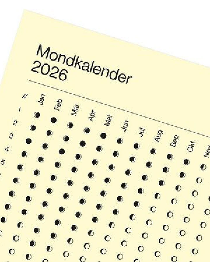Candrakala Wandkalender Mondphasen 2026