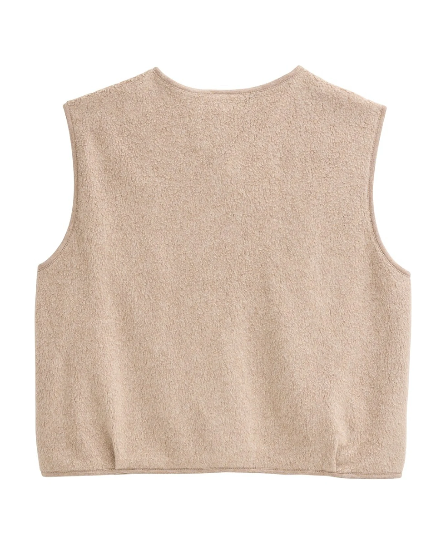 People Wear Organic Fleece-Weste dunkelsand mélange XS – Ansicht 2