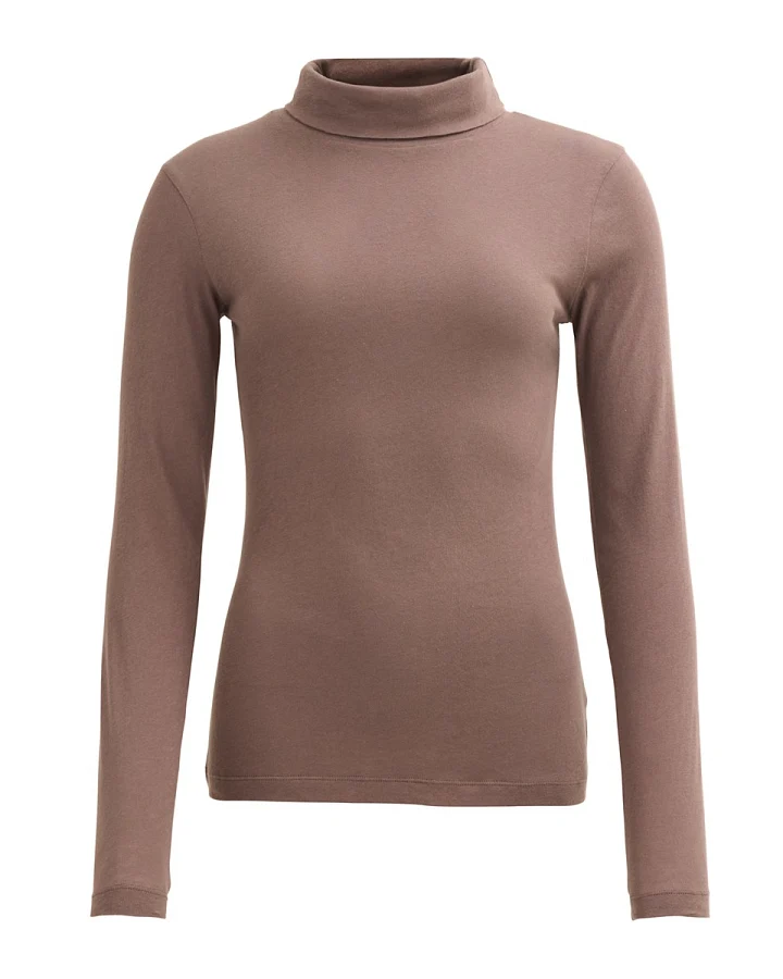 People Wear Organic Langarm-Shirt Rollkragen taupe XS