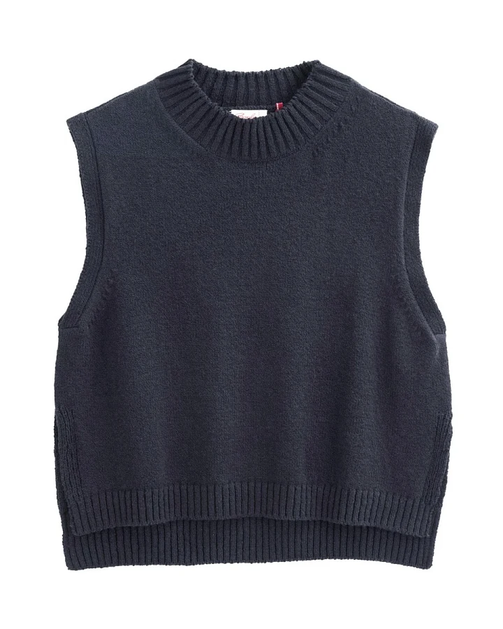 People Wear Organic Strick-Pullunder dunkelblau XS