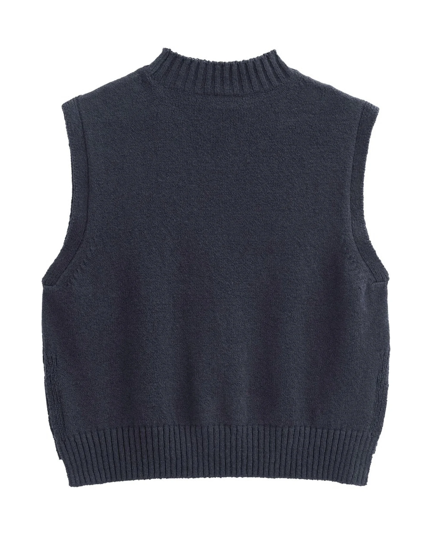 People Wear Organic Strick-Pullunder dunkelblau S – Ansicht 2