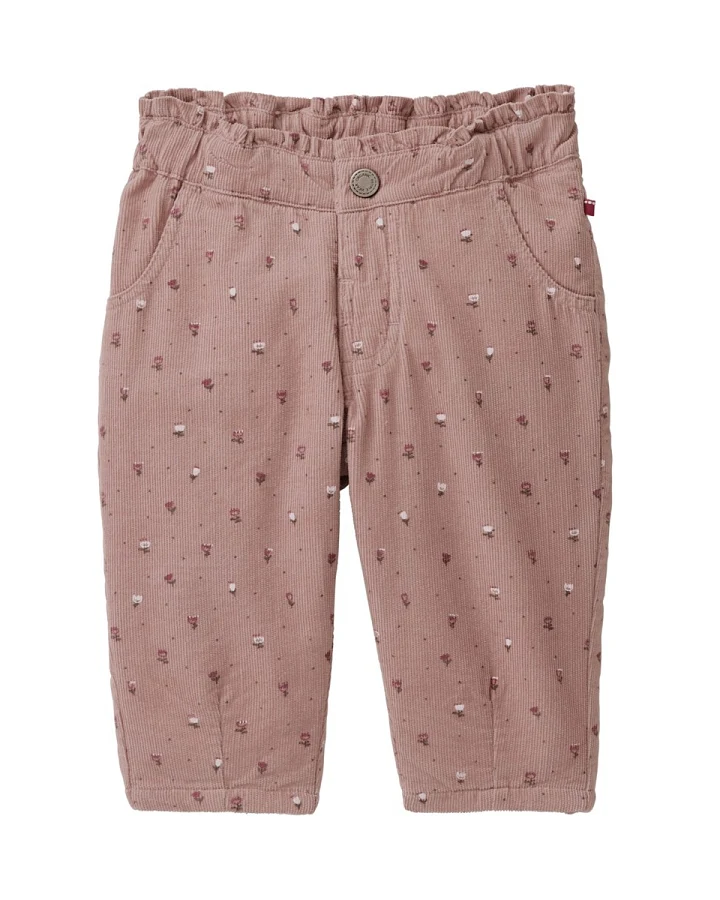 People Wear Organic Feinkord-Hose Blümchen altrosa 74/80