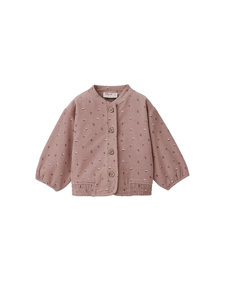 People Wear Organic Feinkord-Jacke Blümchen altrosa 86/92