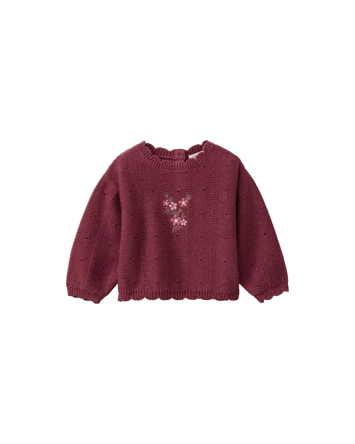 People Wear Organic Strick-Pullover bordeaux mélange 74/80