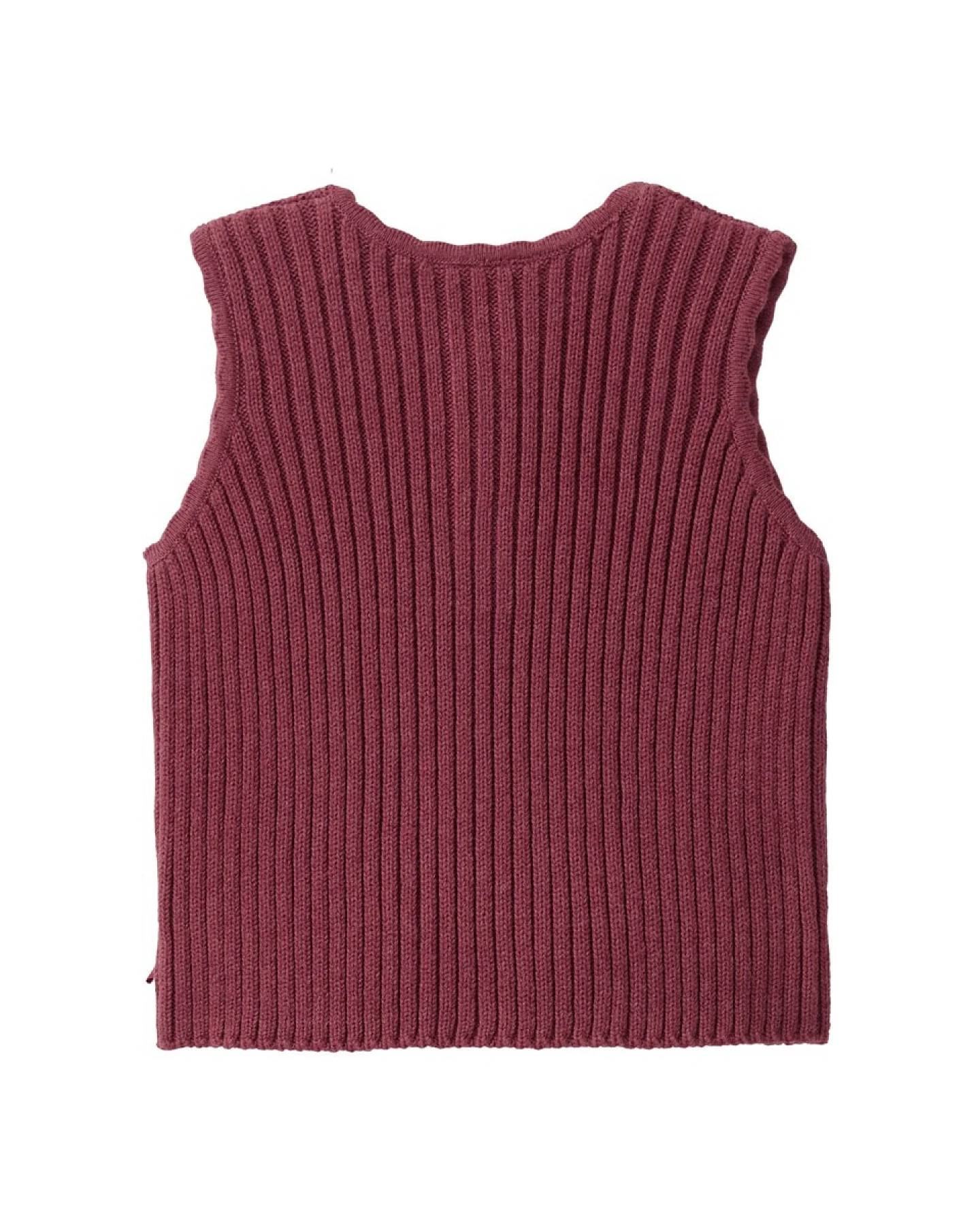 People Wear Organic Strick-Pullunder bordeaux mélange 74/80 – Ansicht 2
