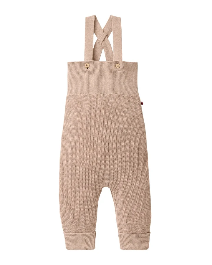 People Wear Organic Strick-Latzhose beige mélange 50/56