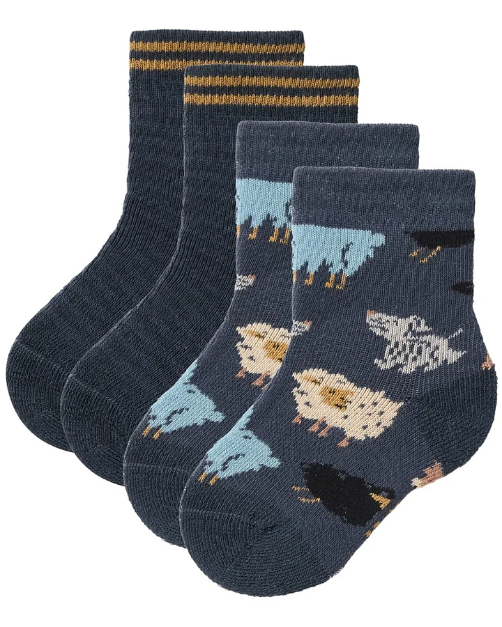 People Wear Organic 2er-Pack Frottee-Socken schieferblau mix Gr. 22-24