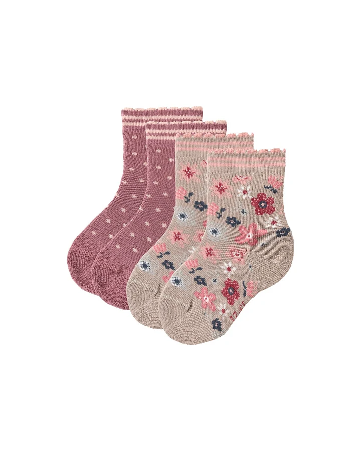 People Wear Organic 2er-Pack Frottee-Socken altrosa mix Gr. 22-24