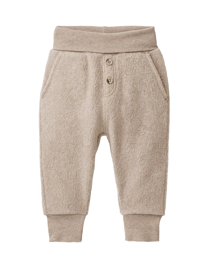 People Wear Organic Fleece-Hose dunkelsand mélange 62/68