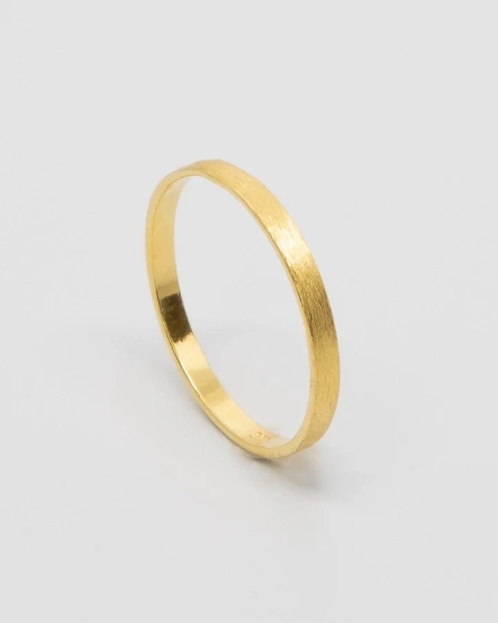 fejn Damen vegan Band Ring Unisex Satin Gold