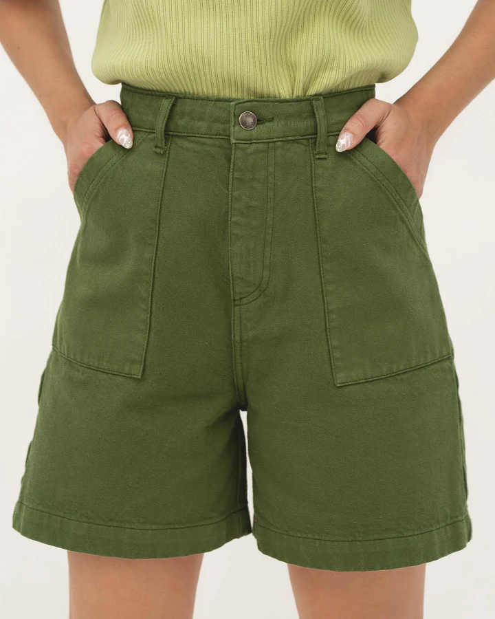 Näz Damen vegan Denim Shorts Karla Grün