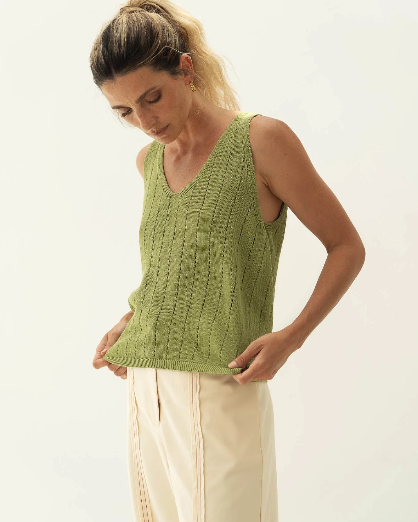 Näz Damen vegan Top Jaya Green – Ansicht 2