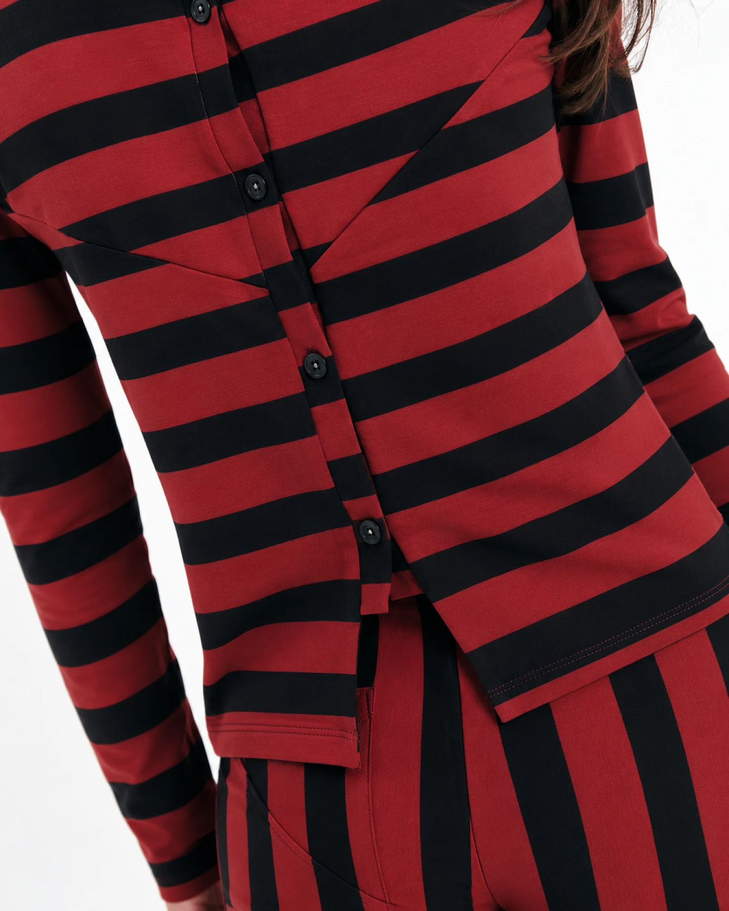 SUITE13LAB Damen vegan Top Maia Stripes Brick – Ansicht 2