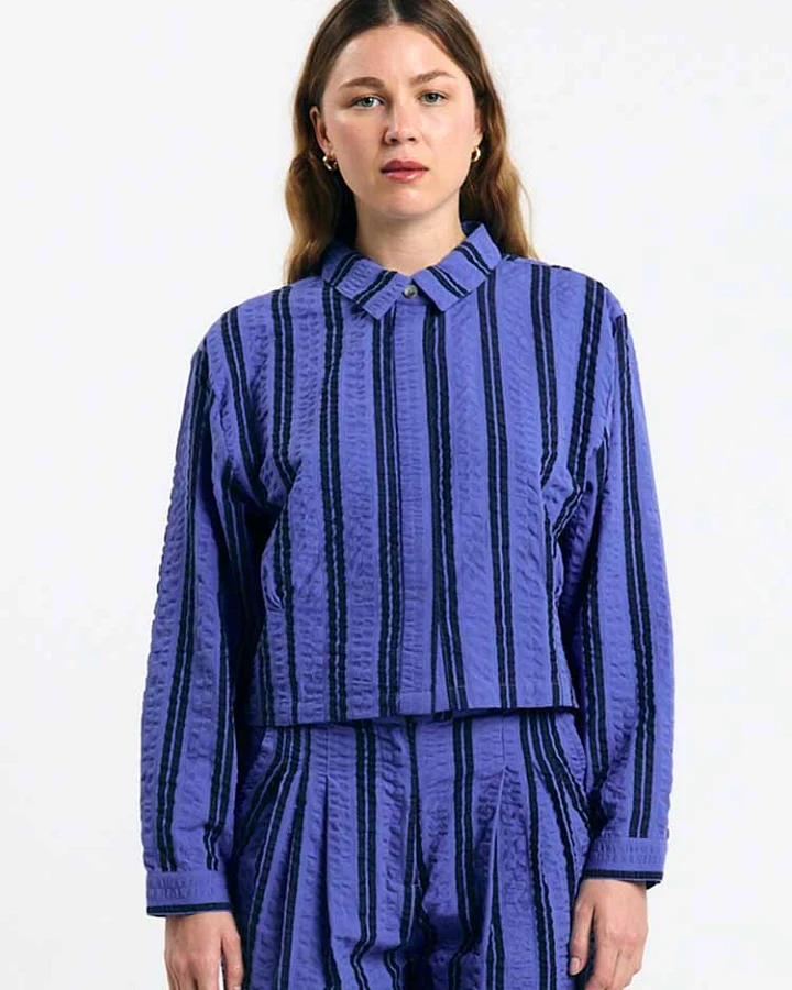 SUITE13LAB Damen vegan Shirt Raiva Stripes Blau