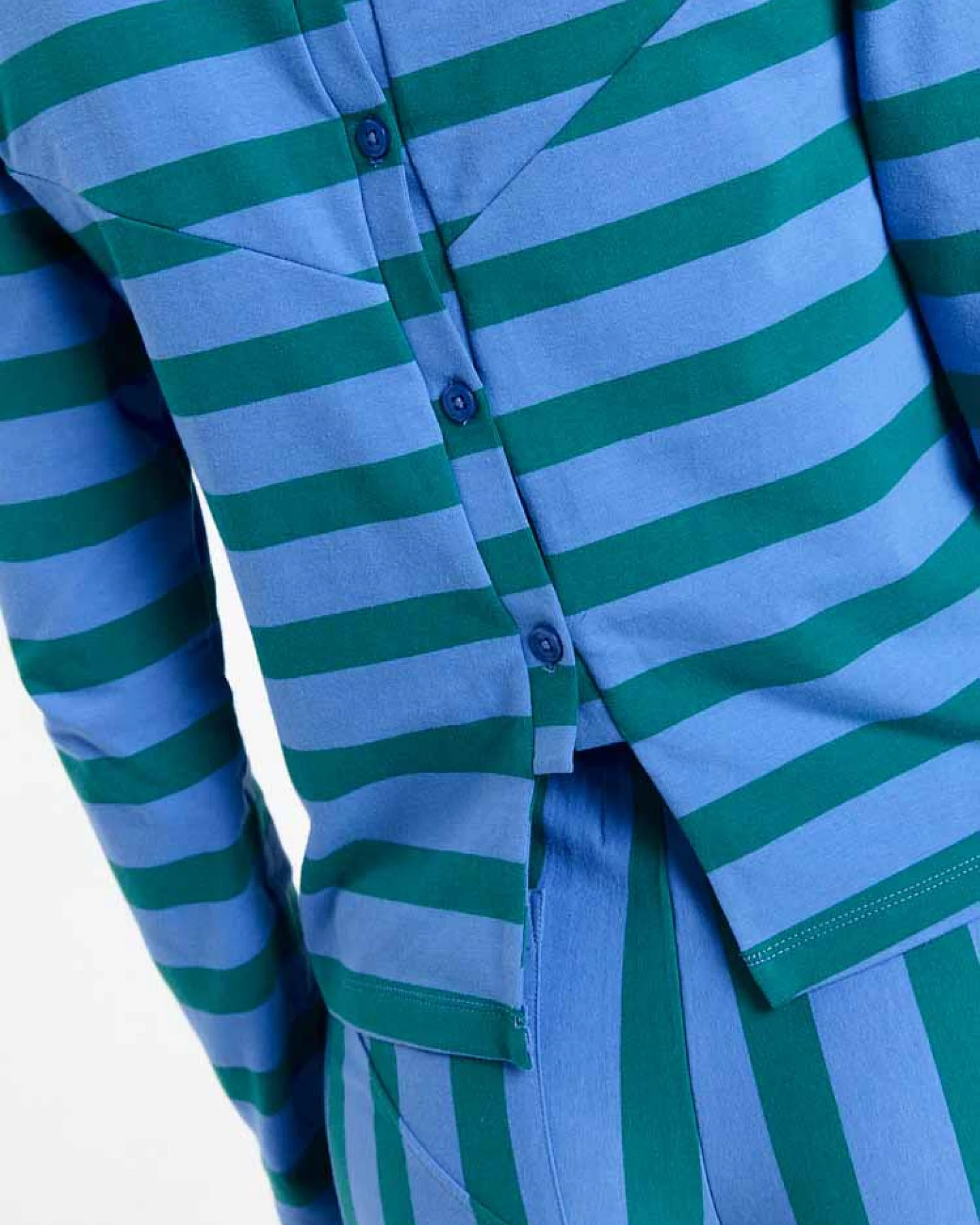 SUITE13LAB Damen vegan Top Maia Stripes In Grün – Ansicht 2