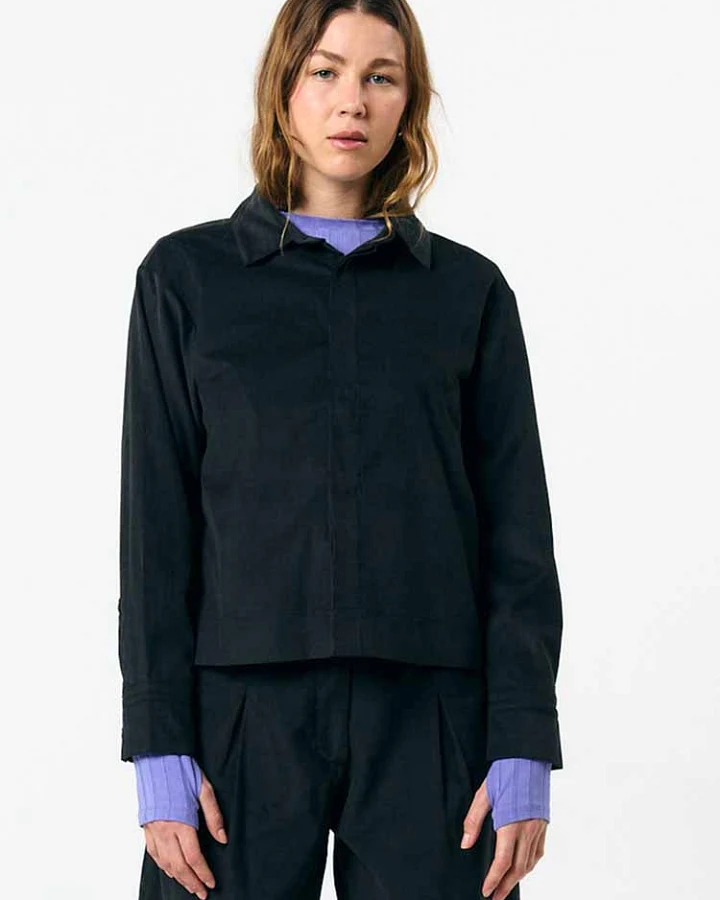 SUITE13LAB Damen vegan Hemd Vila Schwarz