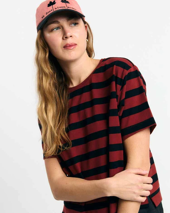 SUITE13LAB Damen vegan Top Isquia Stripes Brick
