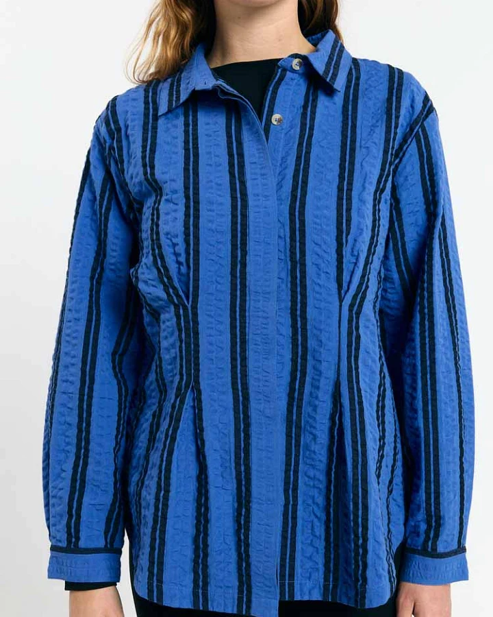 SUITE13LAB Damen vegan Shirt Tui Stripes Blau