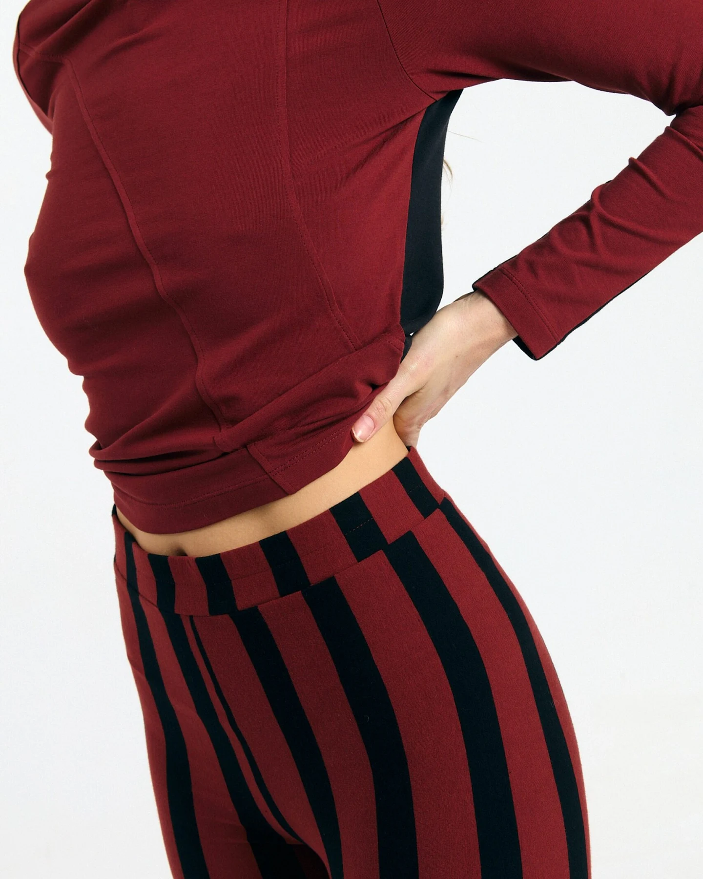 SUITE13LAB Damen vegan Leggings Ulmo Stripes Brick – Ansicht 2