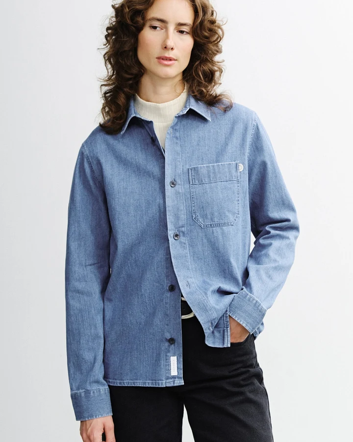 Rotholz Damen vegan Shirt Denim Blau
