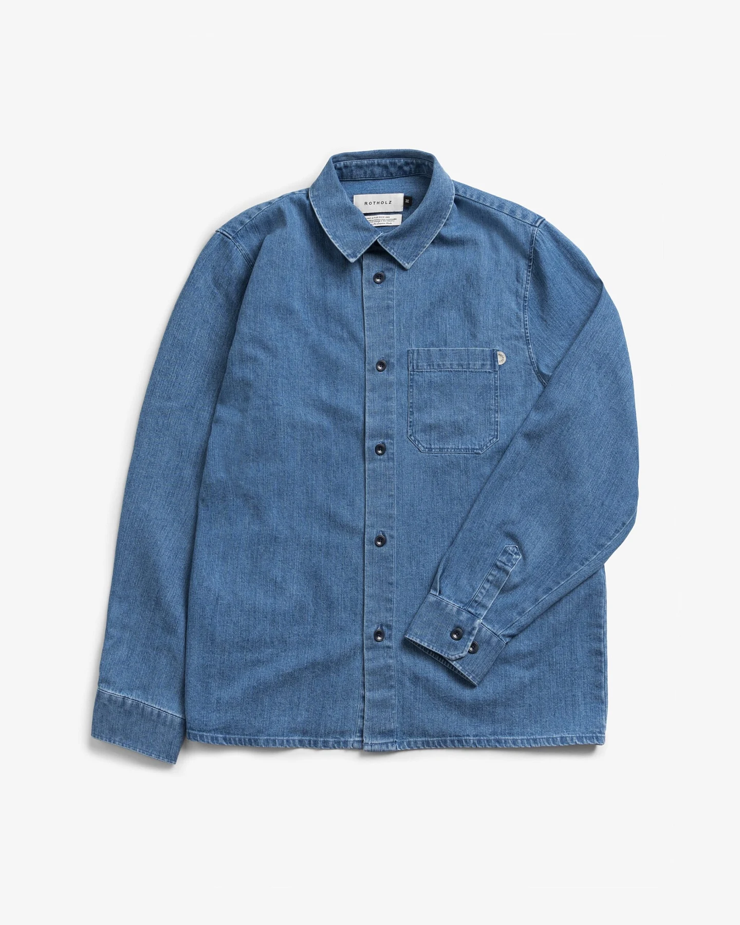 Rotholz Damen vegan Shirt Denim Blau – Ansicht 2