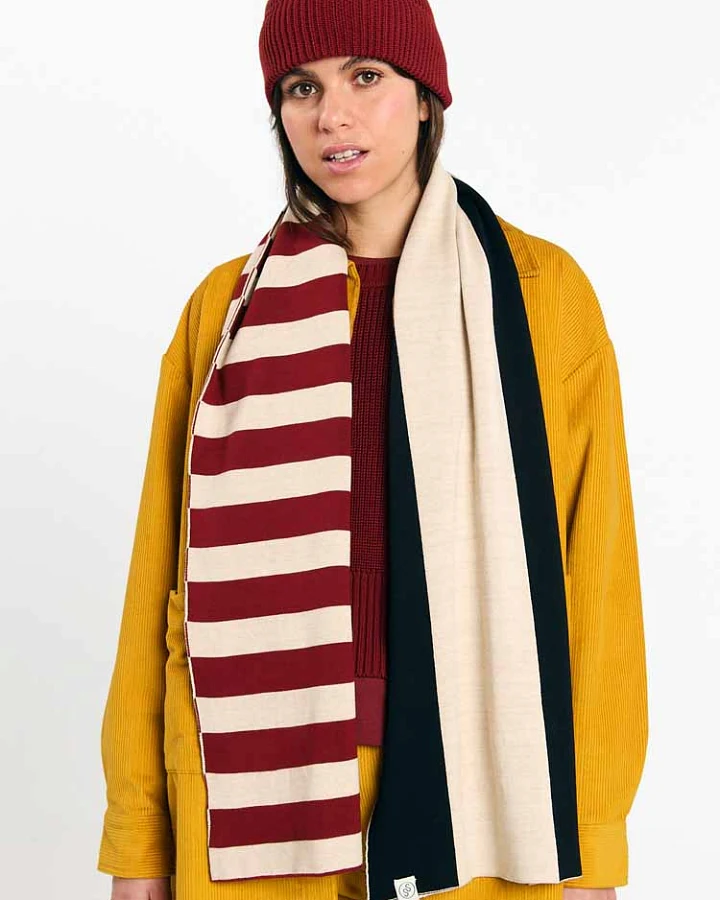 SUITE13LAB Damen vegan Schal London Stripes Schwarz