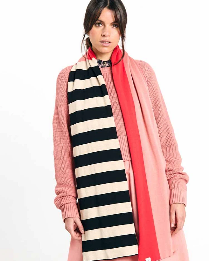 SUITE13LAB Damen vegan Schal London Stripes Rot