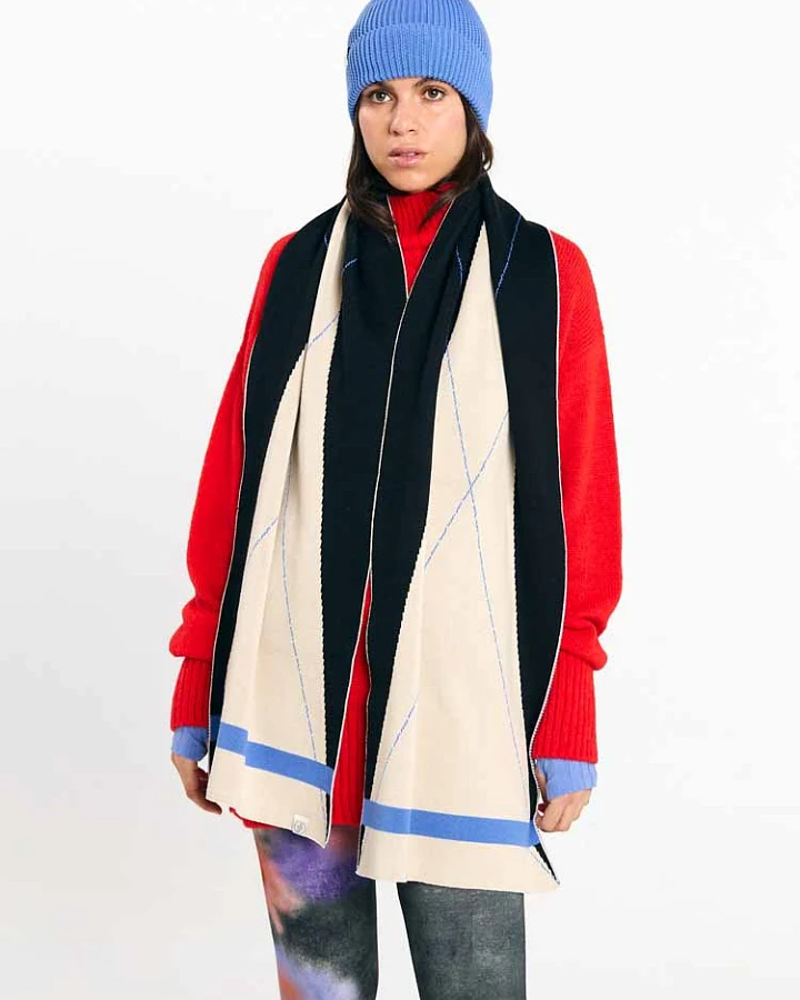SUITE13LAB Damen vegan Schal London Argyle Schwarz
