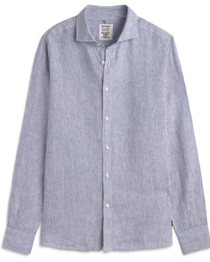 Ecoalf - Alfredo Linen Stripes Shirt - Hemd Gr XL lila