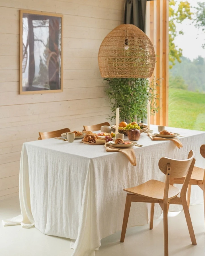 AmourLinen unisex vegan Tischtuch Weiß