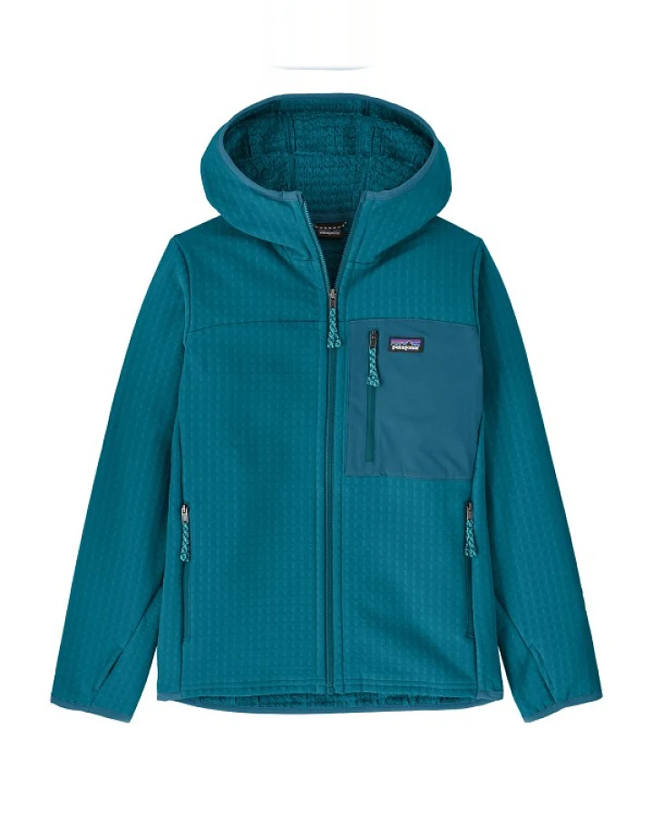 Patagonia - Kid's R2 Techface Hoody - Fleecejacke Gr XS türkis/blau