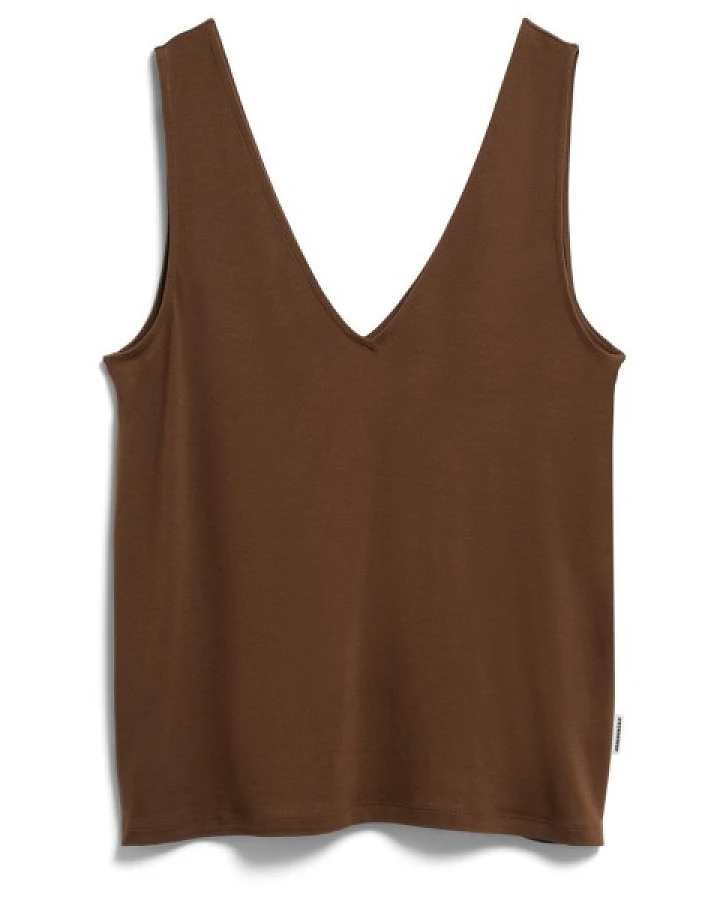 ARMEDANGELS - Women's V-Neck Jersey - Top Gr L braun