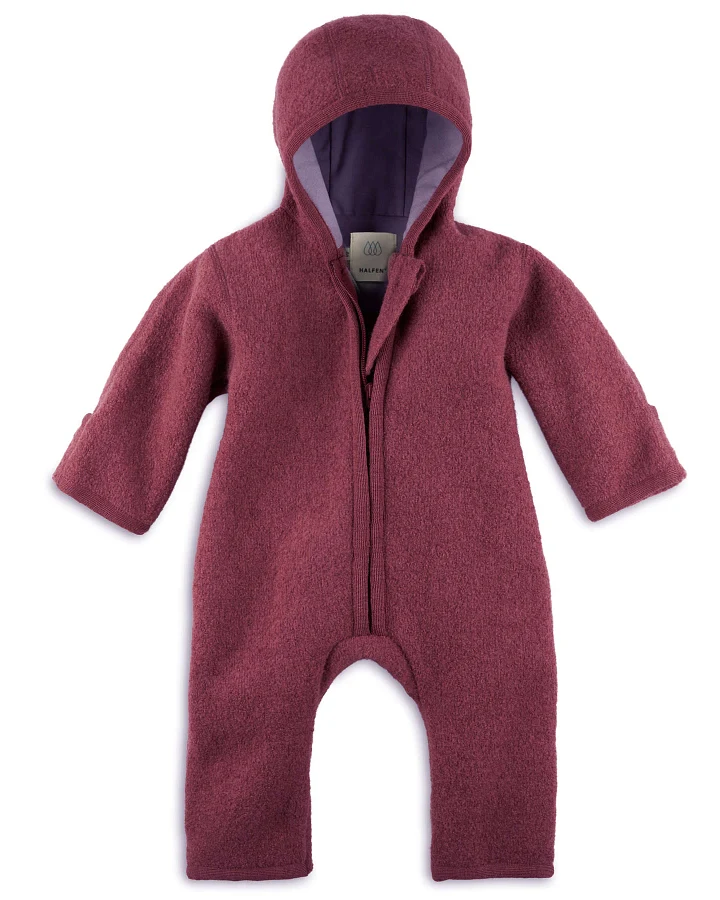 Halfen Strickerei - Walk-Overall mit Reißverschluss cherry